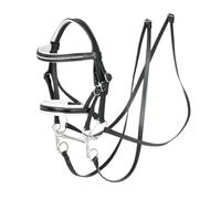 LeMieux Hobby Horse Double bride Noir - Convient aux chevaux de loisirs - Cuir avec boucles fonctionnelles - Deux jeux de rênes - Jouet éducatif