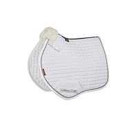 LeMieux Junior Pro Tapis de Selle carré à Usage général/Jump Square - Tapis de Selle Anglais pour Chevaux - Équipement et Accessoires d'équitation - Blanc - Taille S