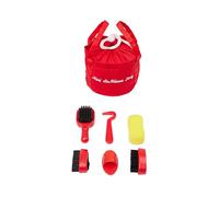LeMieux Kit de toilettage pour poney avec pinceaux, peigne à curry, éponge, rangement pour nœuds et cure-sabots - À ranger dans un mini sac de toilettage à cordon - Convient aux enfants de 3 ans et