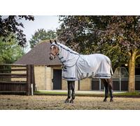 LeMieux Kudos Shower Pro Tapis anti-mouches imperméable - Tissu Ripstop respirant - Antistatique - Col complet - Gris - 1,8 m