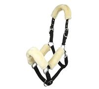Lemieux Licol Confortable pour Chevaux - Noir/Naturel - Doublure Polaire Douce - Réglable et Durable - Poney