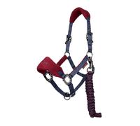 LeMieux Vogue Fleece Headcollar and Leadrope Licol Unisexe, Bordeaux/Bleu Marine, Full