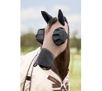 LeMieux Masque anti-mouches anti-insectes - Design à enfiler - Tissu extensible dans les quatre sens - Fléchettes œil d'insecte - Oreilles en maille - Noyer - Taille S
