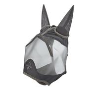 LeMieux Horse ArmourShield Pro Demi-masque anti-mouches avec doublure en bambou doux - Protection UV et maille respirante - Gris - Taille M