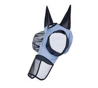 LeMieux Masque anti-mouches intégral anti-insectes - Design à enfiler - Fléchettes pour œil d'insecte - Oreilles en maille respirante - Bleu poudré - Taille M