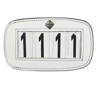 LeMieux Porte-numéro de Selle Unisexe carré Blanc uni 4 espaces, Taille Unique