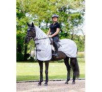 LeMieux Tapis anti-mouches - Col amovible - Découpe de selle - Rabat long pour queue - Gris - Taille M