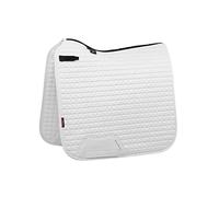 LeMieux Tapis de Selle de Dressage carré en Daim - Tapis de Selle pour Chevaux - Équipement et Accessoires d'équitation (Blanc)