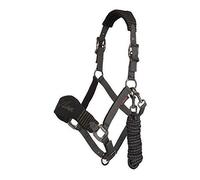 LeMieux Vogue Fleece Headcollar and Leadrope Licol Unisexe, Noir/Gris, COB