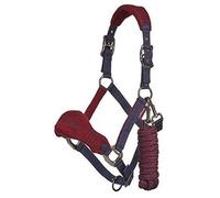 LeMieux Vogue Fleece Headcollar and Leadrope Licol Unisexe, Bordeaux/Bleu Marine, COB