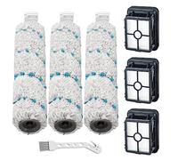 Lemige 3 Pack Replacement Brushes and Filters for Bissell CrossWave Max 2554 2590 2593 2596 for HydroSteam Plus 35151 3515 35152 3513 3518 Vacuums, Part 1618638, 1608684