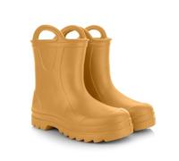 Lemigo Bottes de pluie pour enfants très légères en mousse EVA avec poignée pour garçons et filles 735 Doggy (Moutarde, Système Taille Chaussures EU, Enfant de 2 à 5 ans, Numérique, Moyen, 24)