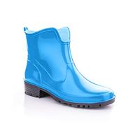 Lemigo Bottes en Caoutchouc Cheville Pour Femmes Bottes de Pluie Courtes Elke (Bleu, Système Taille Chaussures EU, Adulte, Numérique, Moyen, 42)