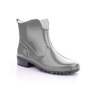 Lemigo Bottes en Caoutchouc Cheville Pour Femmes Bottes de Pluie Courtes Elke (Gris, Système Taille Chaussures EU, Adulte, Numérique, Moyen, 36)