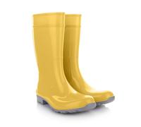 Lemigo Bottes en Caoutchouc pour Dames Imperméables Hautes Bottes de Pluie 967 Ilse (Jaune gris, Système Taille Chaussures EU, Adulte, Numérique, Moyen, 37)