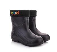 Lemigo Enfants Jeunes Bottes de Pluie Doublées Ultralégeres EVA SCANDI (Noir Lettres de Couleur, numeric_27)