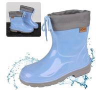 LEMIGO KIMMY Chaussons pour enfants avec fixation - bottes de pluie imperméables avec semelle antidérapante, bleues 21 EU 21