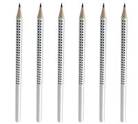 LEMLIN Crayon à papier 2B,Crayons Triangulaires Extra-épais et Ergonomiques,Étui Argenté, Mines Tendres (Dureté 2B),Idéal pour l'École,Le Bureau et La Restauration (Lot de 6)