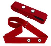 LEMLIN Sangle Cardio de Rechange Haute Précision, Évite les Sauts de Données, Ceinture Élastique Douce pour Capteur Fréquence Cardiaque, Compatible avec Garmin Wahoo Polar H10 H9, Réglable (Rouge)