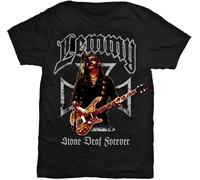 Lemmy - "Iron Cross Stone Deaf Forever" T-shirt pour homme/femme unie RO2677 (S) (Noir)