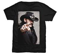 Lemmy - T-Shirt # S Black Unisex # Pointing Photo [Import]