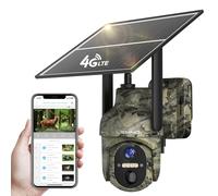 LEMNOI 4G Caméra de Chasse Solaire Extérieure avec Carte SIM Intégré, Caméra Surveillance avec Détection de Mouvement, 2K Vision Nocturne, 360° Rotation, Audio Bidirectionnel, Etanche IP66 (1 Unité)