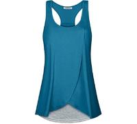 Lemoiitea Robe de maternité pour femmes enceintes col rond sans manches coutures haut d'allaitement femme grossesse allaitement chemisier pour l'été vêtements de mère vente, bleu, L