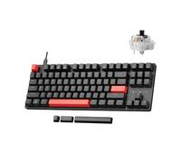 LEMOKEY X1 Clavier mécanique filaire QMK programmable TKL avec interrupteur tactile pré-lubrifié, rétroéclairé rouge orienté au nord, compatible avec Windows