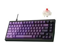 LEMOKEY X4 QMK Clavier mécanique filaire, disposition 75 % rétroéclairé rouge orienté sud, touches PBT imprimées sur le côté avec interrupteur mécanique linéaire rouge pour Windows