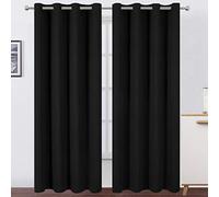 LEMOMO Lot de 2 rideaux occultants à isolation thermique pour chambre à coucher - 132,1 x 213,4 cm de long - Noir