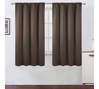 LEMOMO Lot de 2 rideaux occultants avec passe-tringle pour chambre à coucher, 96,5 x 160 cm, marron chocolat