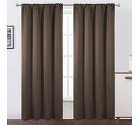 LEMOMO Lot de 2 rideaux occultants avec passe-tringle pour chambre à coucher, 96,5 x 213,4 cm, marron chocolat