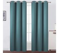 LEMOMO Lot de 2 rideaux occultants thermiques pour chambre à coucher - 96,5 x 213,4 cm - Bleu sarcelle