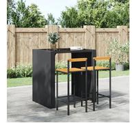 Lemon 2 Pcs Chaises Haute Style Industriel,VIDAXL, Tabourets de bar, noir ,Résine tressée et - bois d'acacia CCL56020763