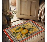 Lemon Art Paillasson jaune citron pour extérieur et intérieur - Décoration d'automne - Antidérapant - Imperméable - Facile à nettoyer - 73,6 x 43,2 cm