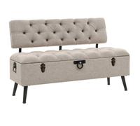 Lemon Banc,Banquette vidaXL, Banc de rangement avec dossier 110 cm Crème Tissu CCL56087331