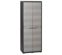 Lemon Buffet armoire de balcon - UU Armoire de rangement de jardin avec 3 étagères Noir et gris CCL11239404