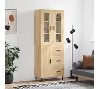 Lemon Buffet haut Armoire DE Cuisine - UU Vaisselier Chêne sonoma 69,5x34x180 cm - bois d'ingénierie CCL61319101