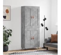 Lemon Buffet haut Armoire DE Cuisine - UU Vaisselier Gris béton 69,5x34x180 cm - bois d'ingénierie CCL14070988