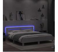 LEMON®Cadre de lit avec LED - sans matelas - blanc - Structure de lit double - 200x200cm 260 - Soldes