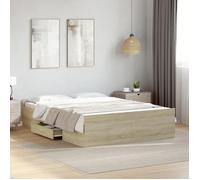 LEMON*Cadre de lit avec tiroirs - Structure de lit - 2 Personne,lit d'appoint, chêne sonoma 120x200 cm SOLOMON8845 Août