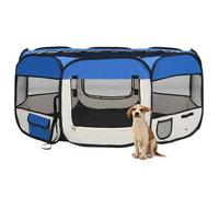 Lemon Cage pour animaux de compagnie VIDAXL Chenil Parc pliable pour chien avec sac de transport Bleu 145x145x61cm CCL86996155