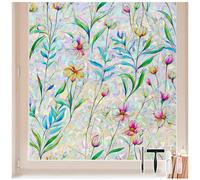 LEMON CLOUD Film Fenetre Anti Regard, Occultant Electrostatique Intimité Vitre, Motif Effet Arc-en-CIE Floral, Opaque Anti UV pour Chambre Cuisine Maison, 60 x 400 CM