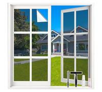 LEMON CLOUD Film Miroir, argenté, Protection Solaire pour fenêtre intérieure, Brise-Vue de l'extérieur, Opaque, Autocollant Statique, 90 x 800 cm, avec Outils