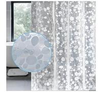 LEMON CLOUD Rideau de Douche PEVA Imperméable et Résistant à la Moisissure Rideau de Salle de Bain Semi-Transparent avec Crochets de Rideaux 120x200cm Pierre de Cristal