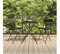 Lemon Ensemble de bistro pliable 3 pcs - Noir Résine tressée - 40x45x79 cm 319989