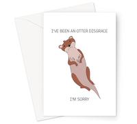 LEMON LOCO I've Been An Otter Disgrace I'm Sorry Greeting Card | Funny Pun Apology Card, Joke Sorry Card, Sorry Looking Otter Forgive Me Card