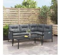 Lemon Salon bas de jardin 2 pcs - anthracite acier - 110x55x35 cm 362810