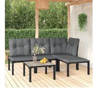 Lemon Salon bas de jardin 5 pcs - noir et gris résine tressée - 55x55x31 cm 3187744