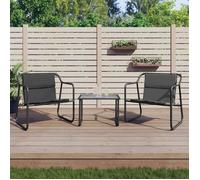 Lemon Salon bas de jardin avec coussins - 3 pcs - anthracite acier - 60x40x40 cm 364107